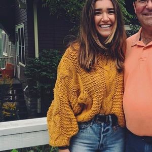Chunky Cable Knit Mustard Boutique Sweater